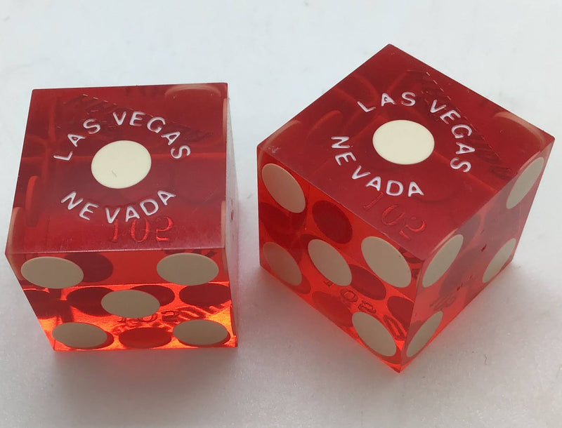 Hacienda Las Vegas Casino Red Pair of Dice Matching Numbers