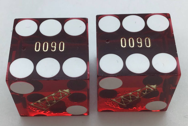 Texas Station Casino Las Vegas Nevada Dice Pair Red Matching Numbers