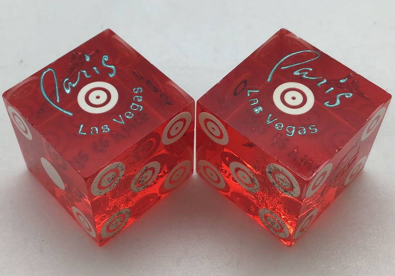 Paris Casino Las Vegas Nevada Dice Pair Red Matching Numbers