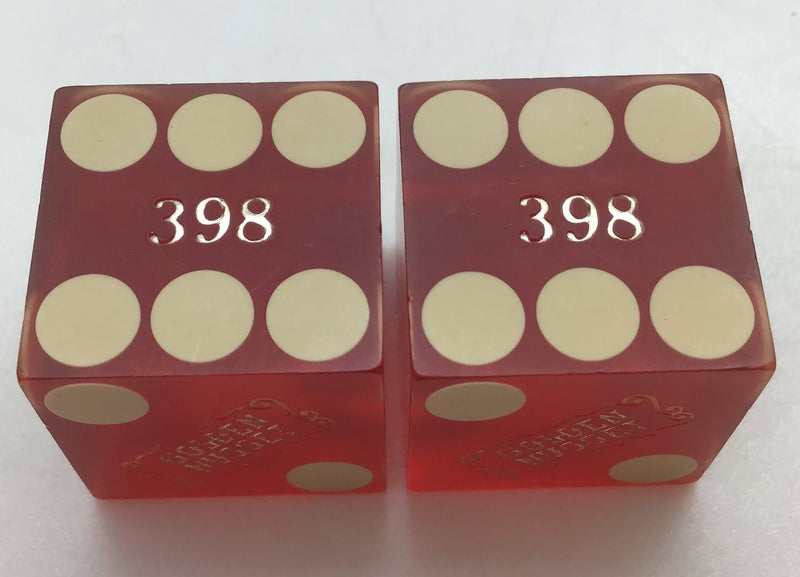 Golden Nugget Casino Las Vegas Nevada Red Dice Pair Matching Numbers