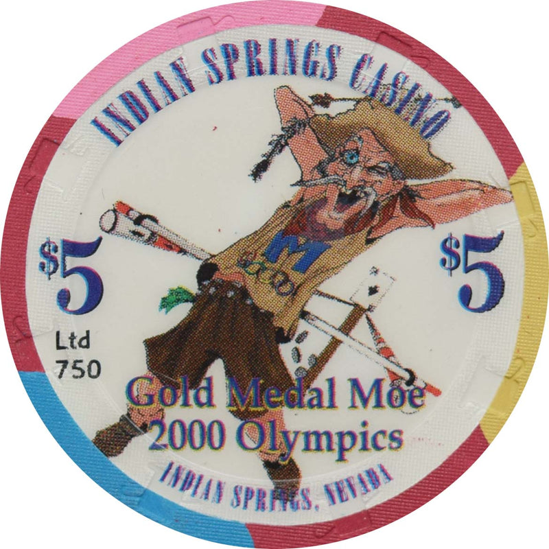 Indian Springs Casino Indian Springs Nevada $5 Gold Medal Moe Olympics Chip 2000