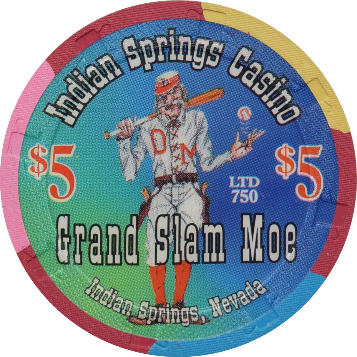 Indian Springs Casino Indian Springs Nevada $5 Grand Slam Moe Chip 2000