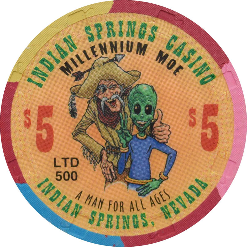 Indian Springs Casino Indian Springs Nevada $5 Millennium Moe Chip 2000