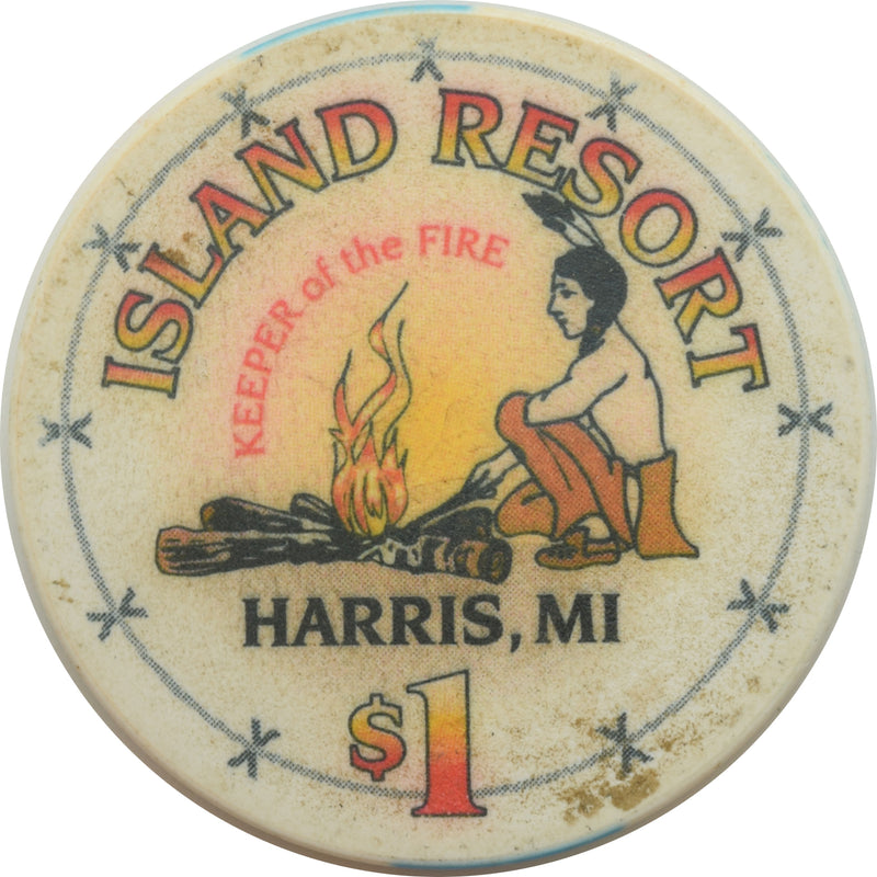 Chip In's Island Resort Casino Harris Michigan $1 Chip