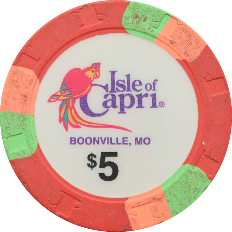 Isle of Capri Casino Boonville Missouri $5 Chip