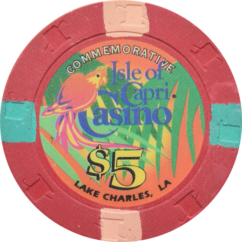 Isle of Capri Casino Lake Charles Louisiana $5 Commemorative Chip