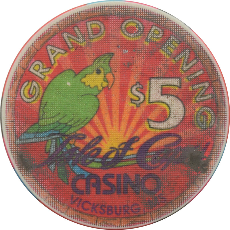 Isle of Capri Casino Vicksburg Mississippi $5 Grand Opening Chip