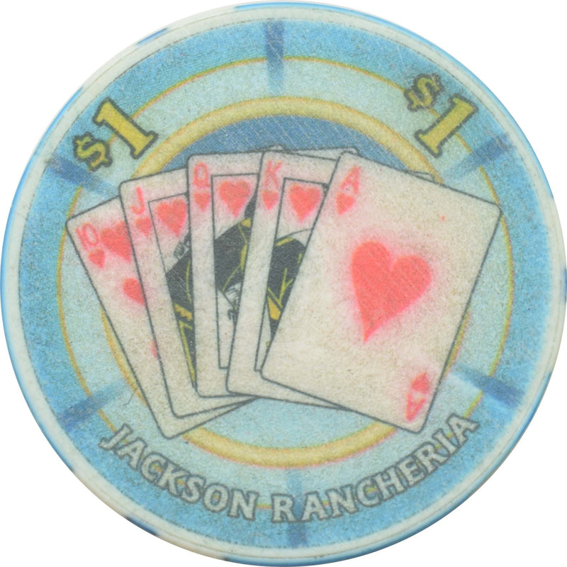 Jackson Rancheria Casino Jackson California $1 Ceramic Chip