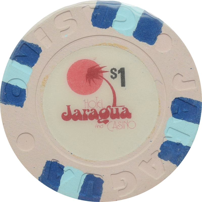 Jaragua Casino Santo Domingo Dominican Republic $1 Blue Edge Spot Chip