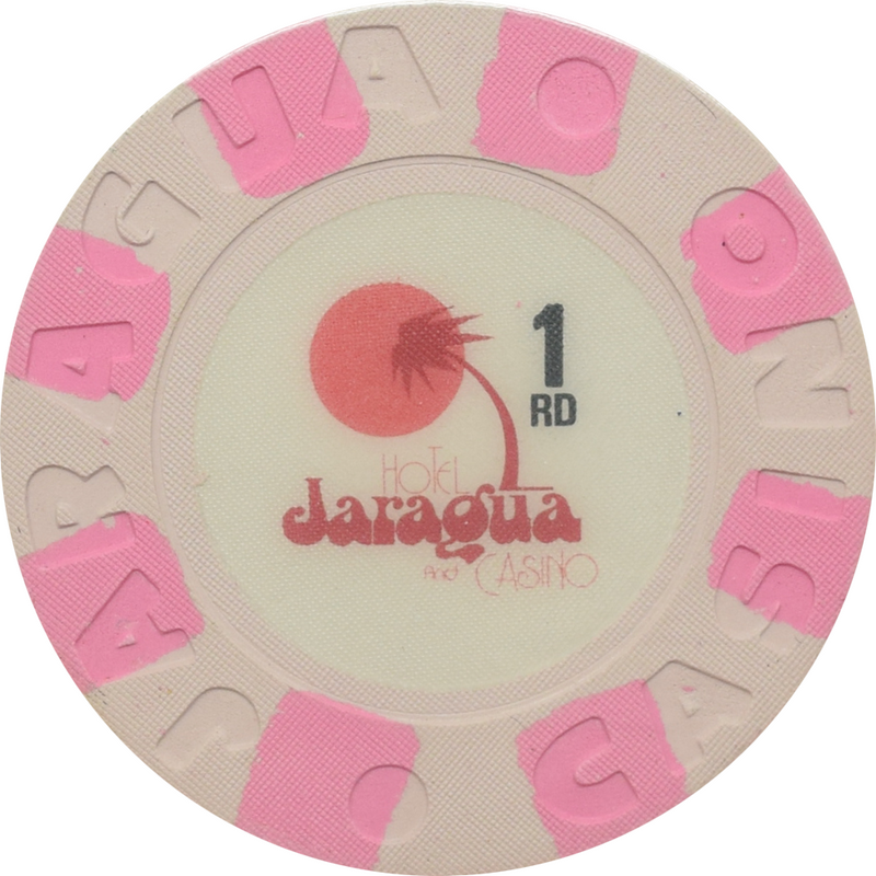 Jaragua Casino Santo Domingo Dominican Republic $1 Pink Edge Spot Chip