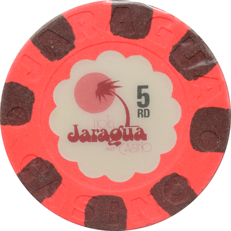 Jaragua Casino Santo Domingo Dominican Republic $5 Dk Pink Chip