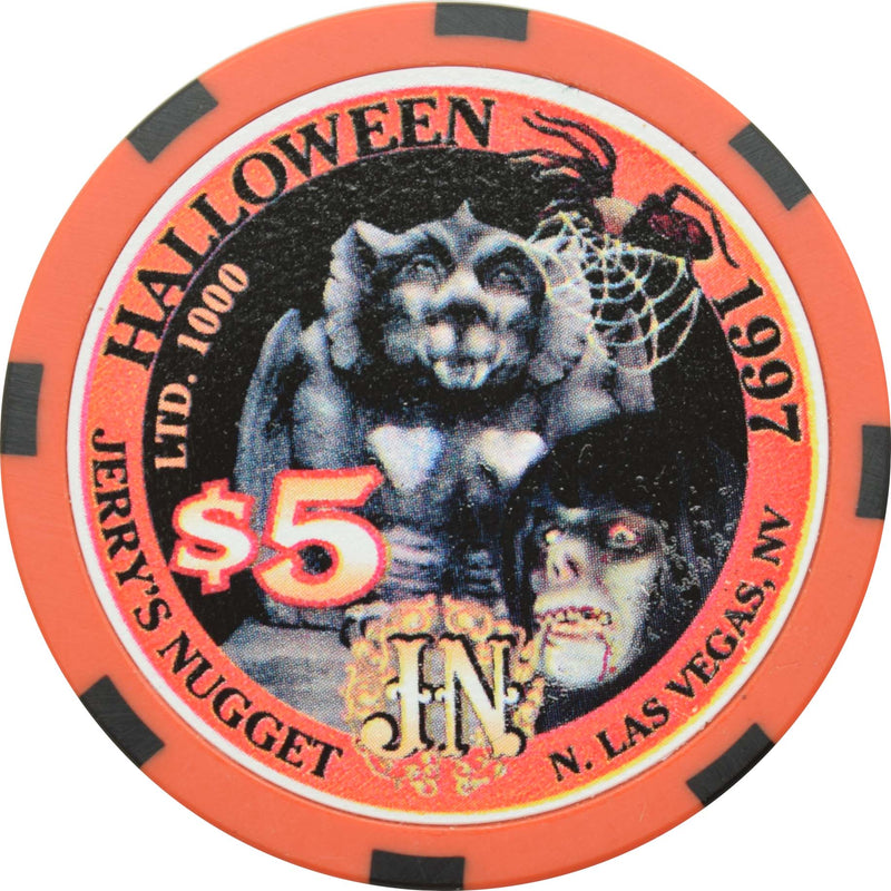 Jerry's Nugget Casino N. Las Vegas Nevada $5 Halloween Chip 1997