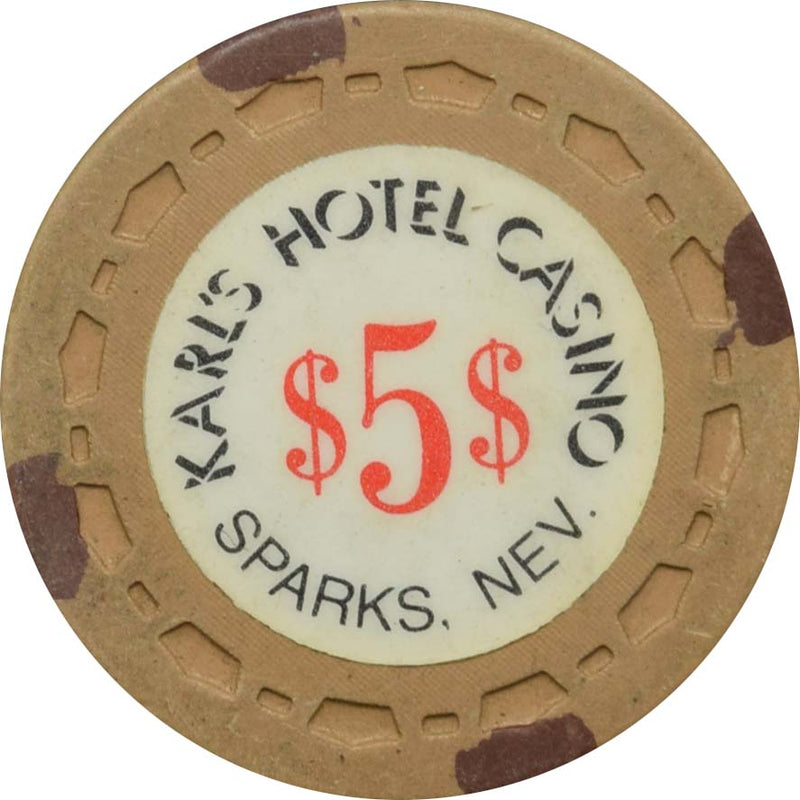 Silver Club (Karl's) Casino Sparks Nevada $5 Chip 1984