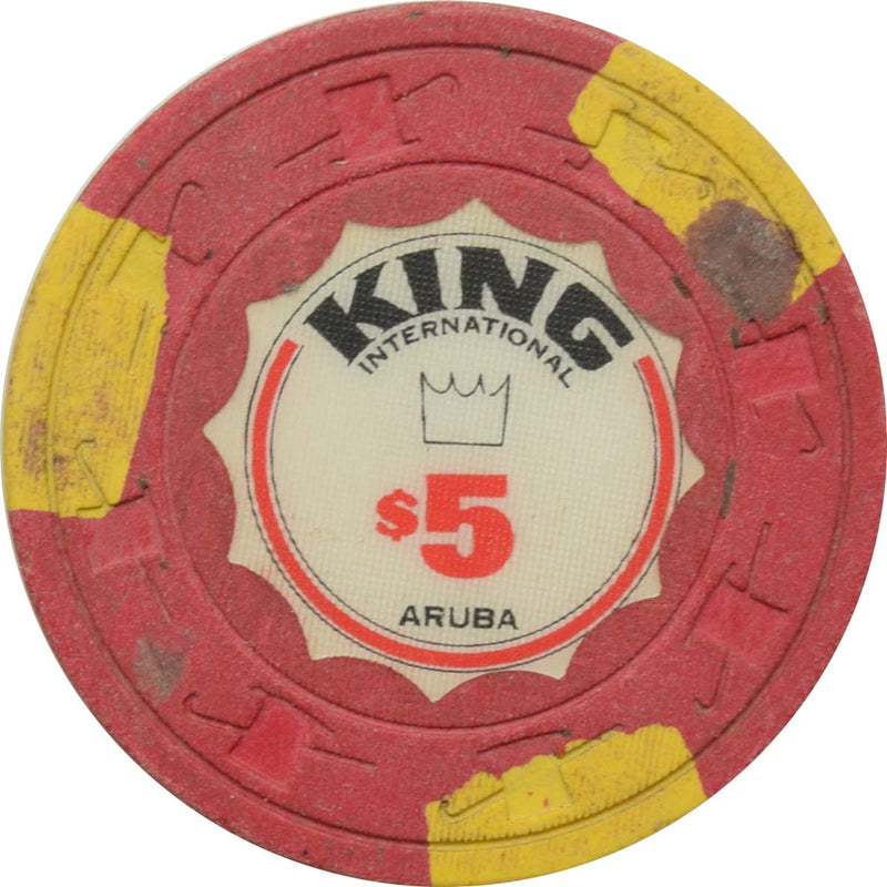 King International Casino Palm Beach Aruba $5 Yellow Edge Spots Chip