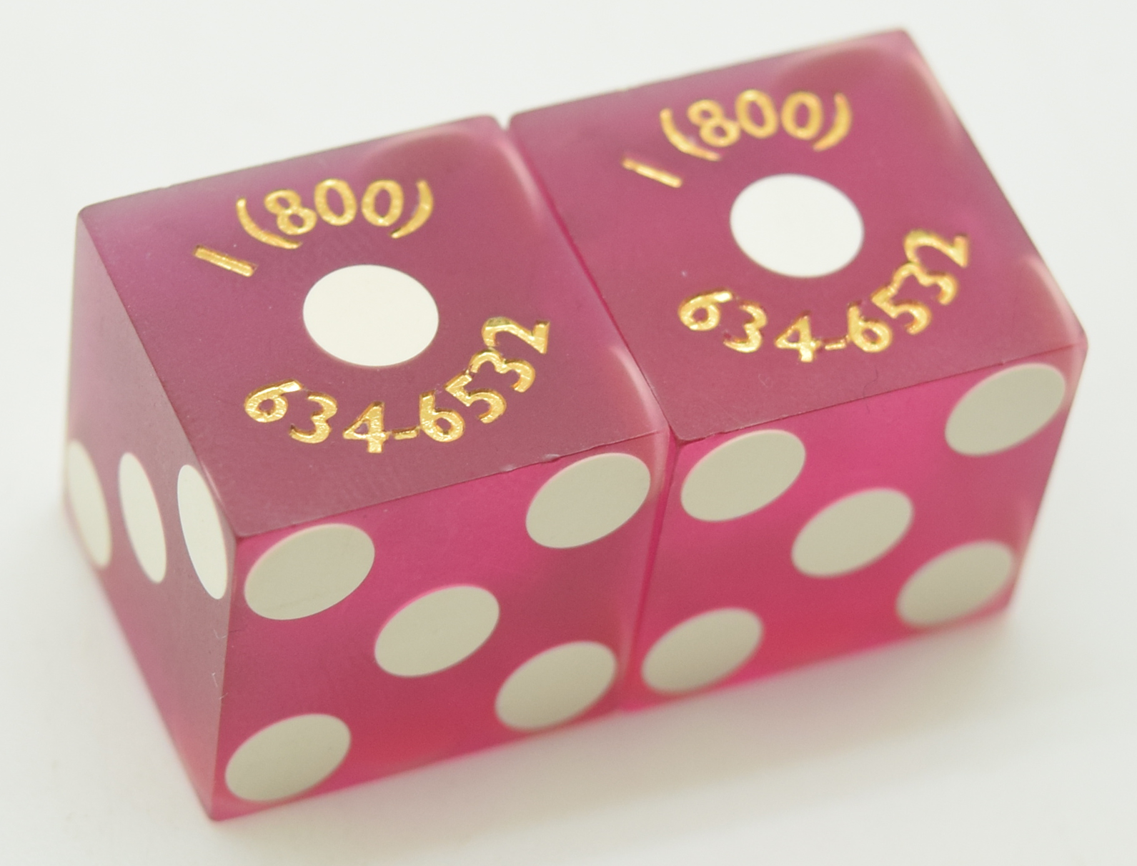 Las Vegas Club Nevada Purple Dice Pair Matching Numbers