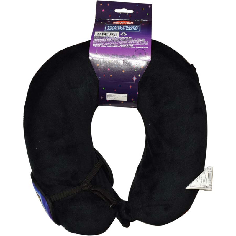 Las Vegas Theme Travel Purple Neck Pillow With Memory Foam and Eye Mask