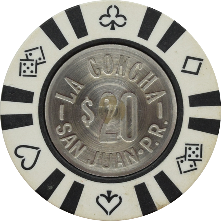 La Concha Casino San Juan Puerto Rico $20 Coin Inlay Chip