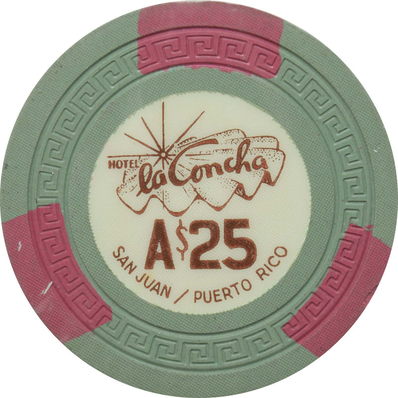 La Concha Casino San Juan Puerto Rico A$25 Chip