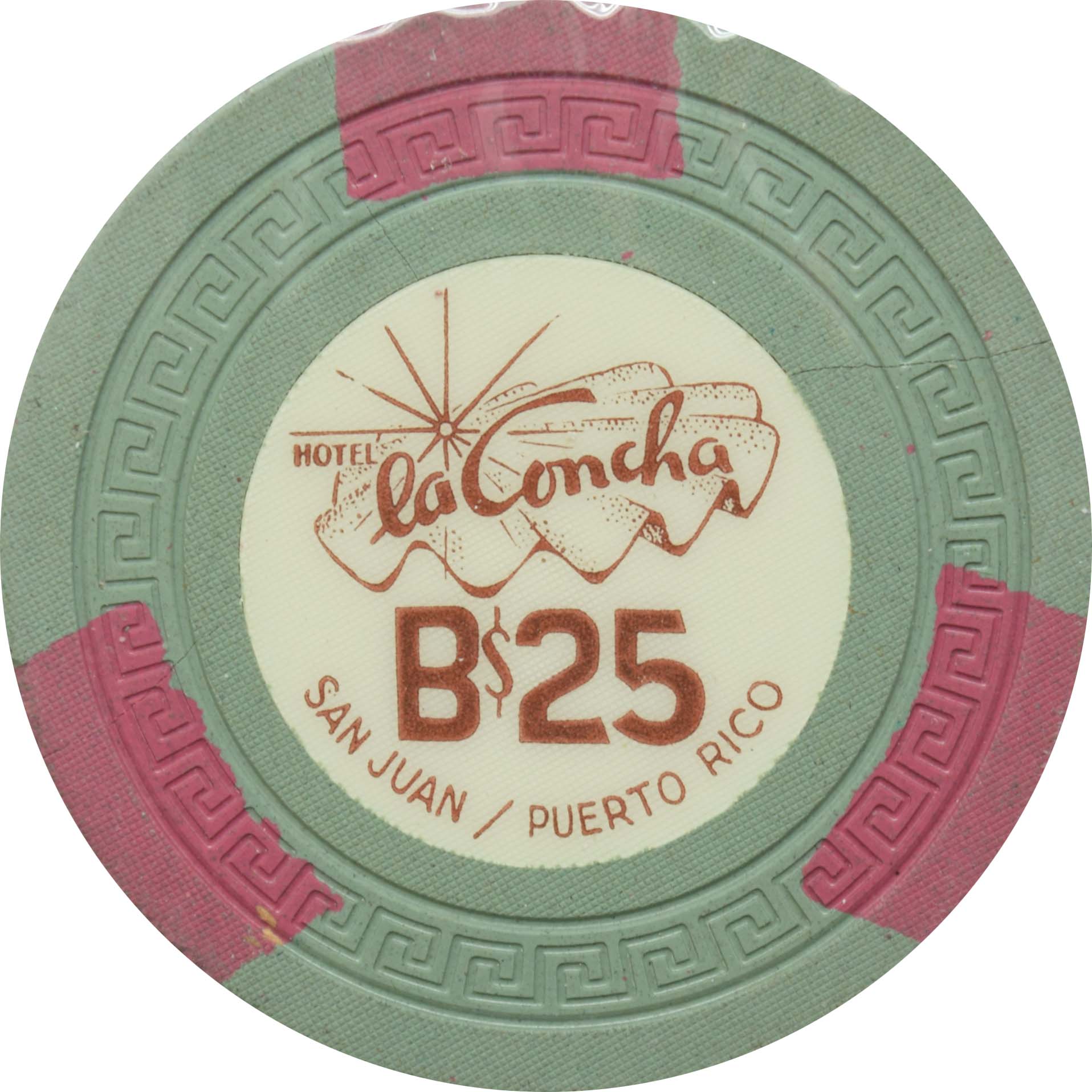 La Concha Casino San Juan Puerto Rico B$25 Chip