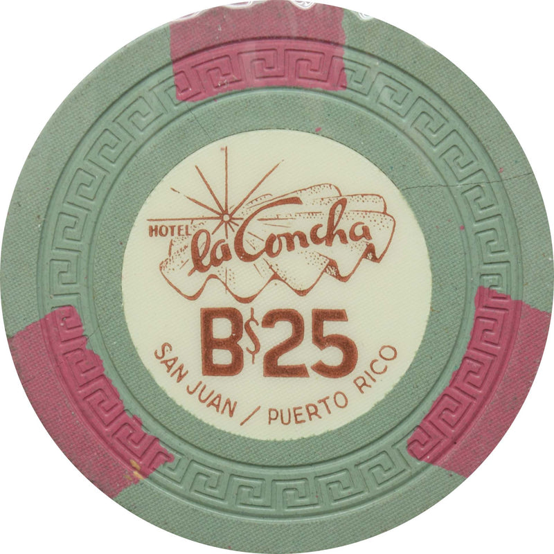 La Concha Casino San Juan Puerto Rico B$25 Chip