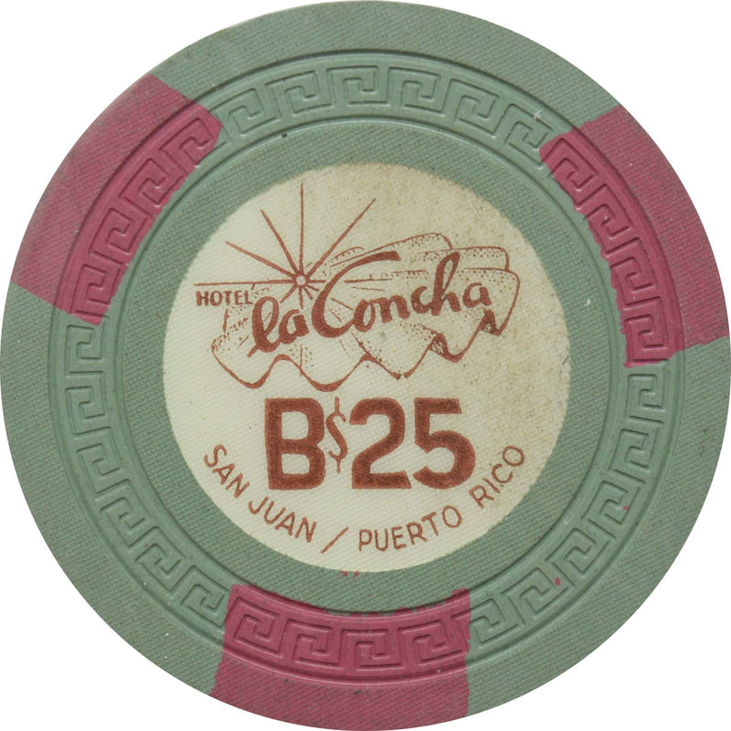 La Concha Casino San Juan Puerto Rico B$25 Chip