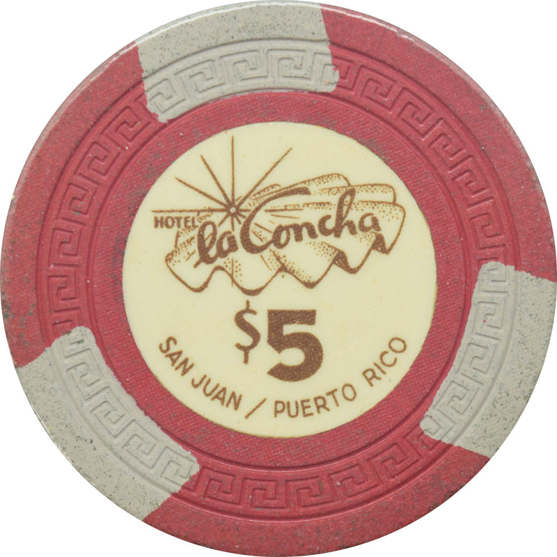 La Concha Casino San Juan Puerto Rico $5 Chip