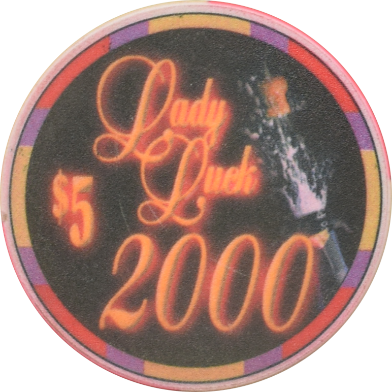 Lady Luck Casino Las Vegas Nevada $5 Millennium Chip 1999