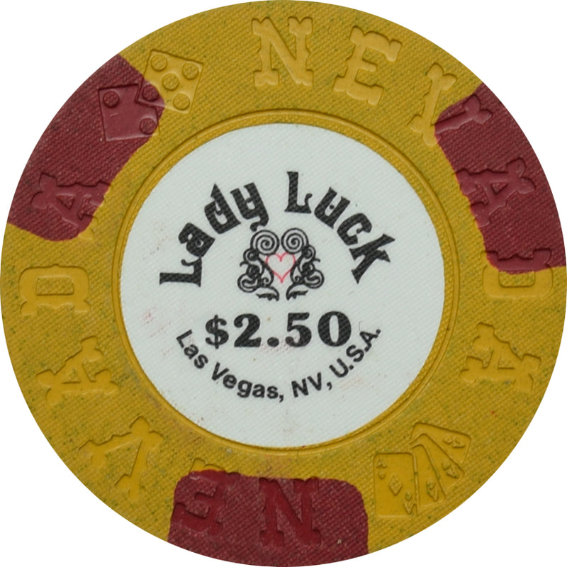 Lady Luck Casino Las Vegas Nevada $2.50 Chip 1983