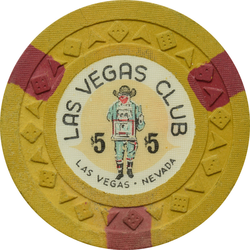 Las Vegas Club Casino Las Vegas Nevada $5 Chip 1963