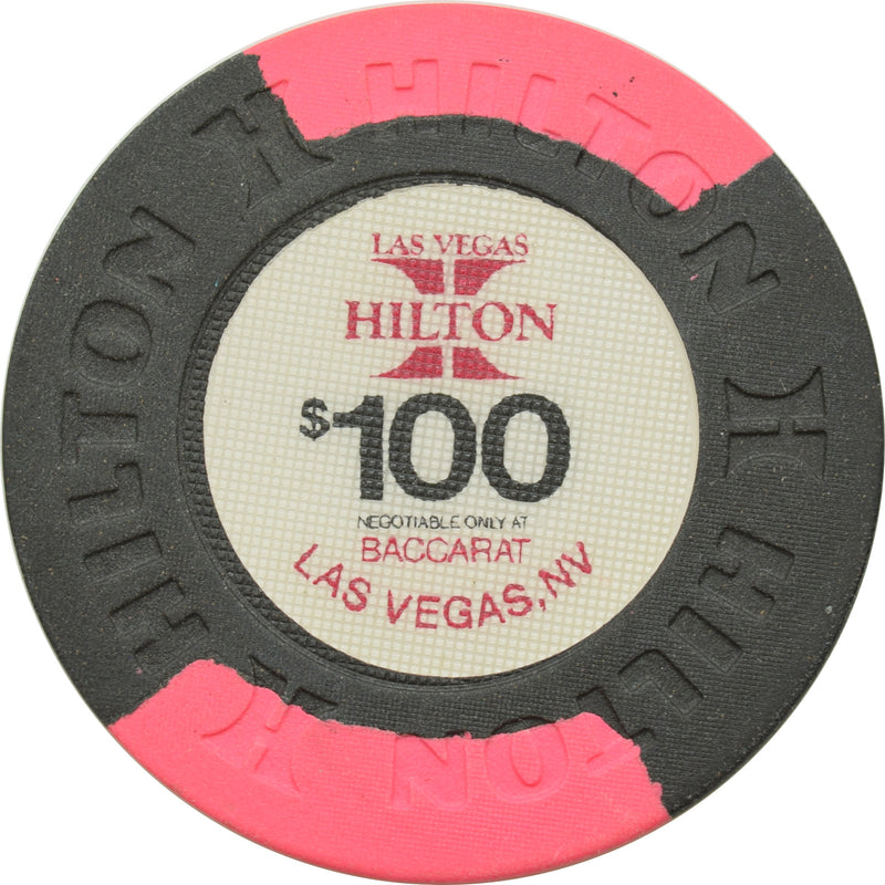 Las Vegas Hilton Casino Las Vegas Nevada $100 Baccarat Chip 1980s 43mm