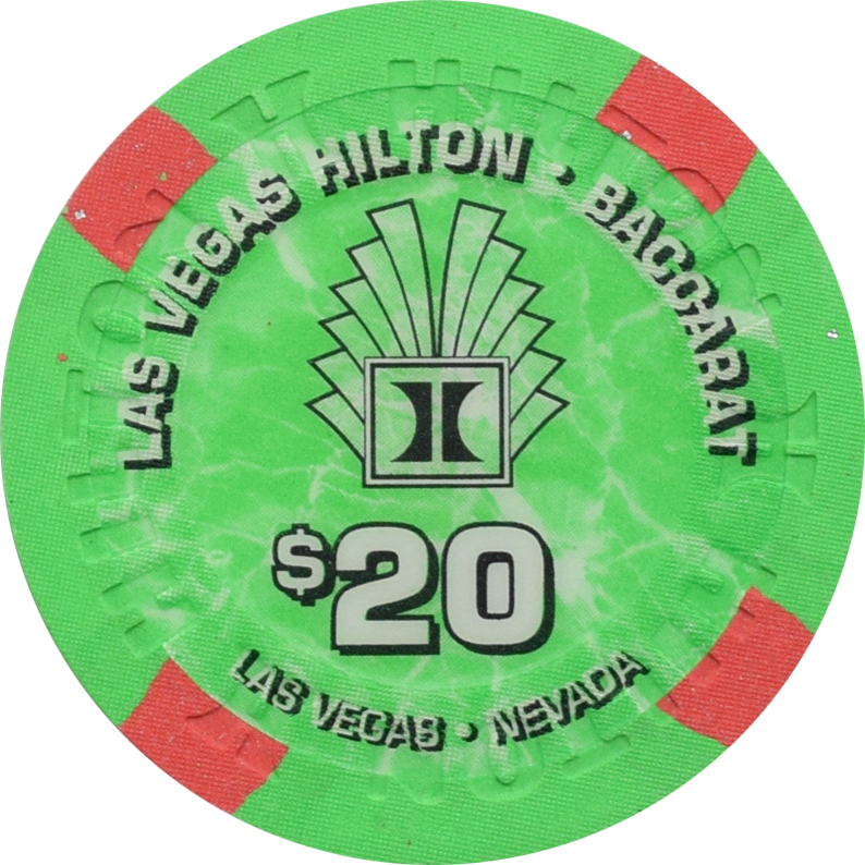 Las Vegas Hilton Casino Las Vegas Nevada $20 Baccarat Paulson 43mm Chip 1996