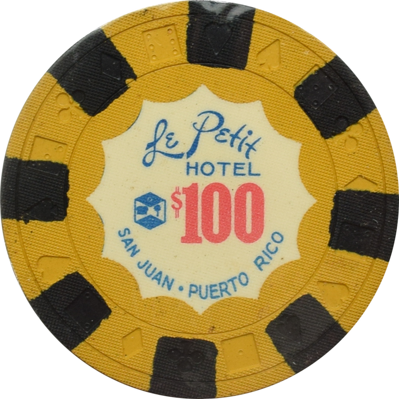 Le Petit Hotel Casino San Juan Puerto Rico $100 Chip