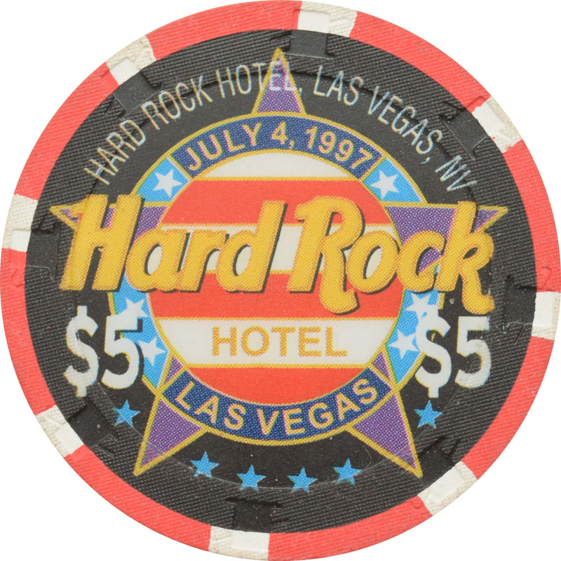 Hard Rock Casino Las Vegas Nevada $5 Independence Day Chip 1997