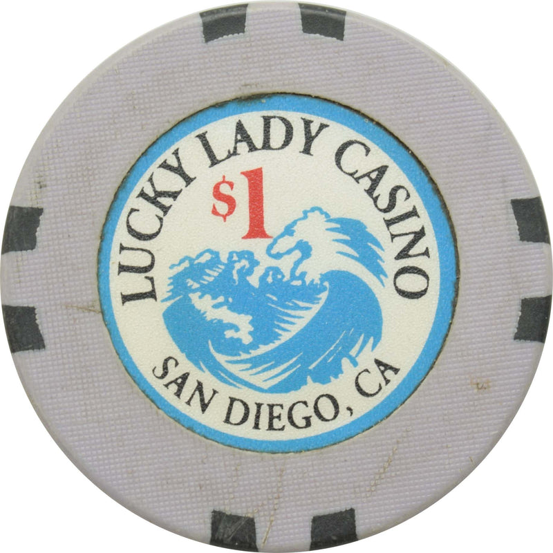 Lucky Lady Cardroom San Diego California $1 Chip