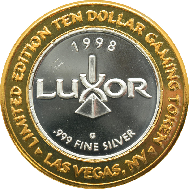 Luxor Casino Las Vegas "Winged Goddess" $10 Silver Strike .999 Fine Silver 1998