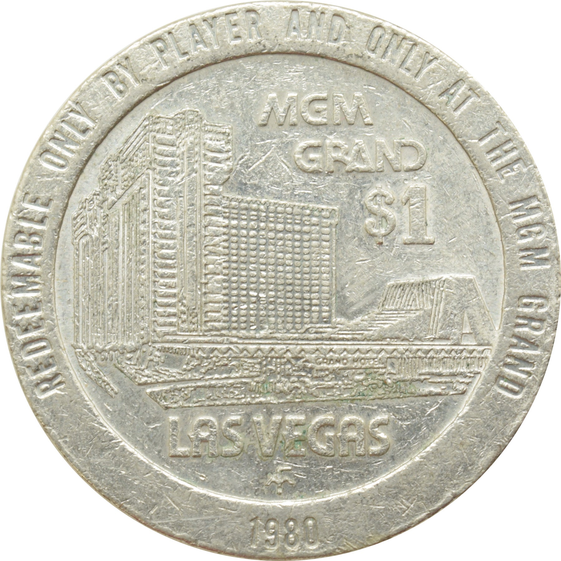 MGM Grand Casino Las Vegas Nevada $1 Token 1980