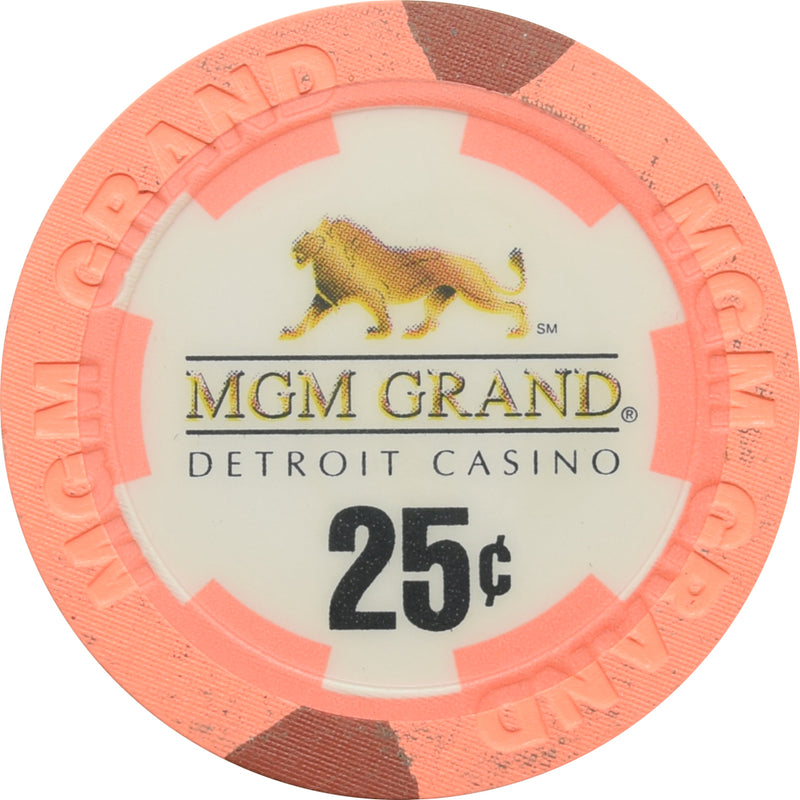 MGM Grand Casino Detroit Michigan 25 Cent Chip