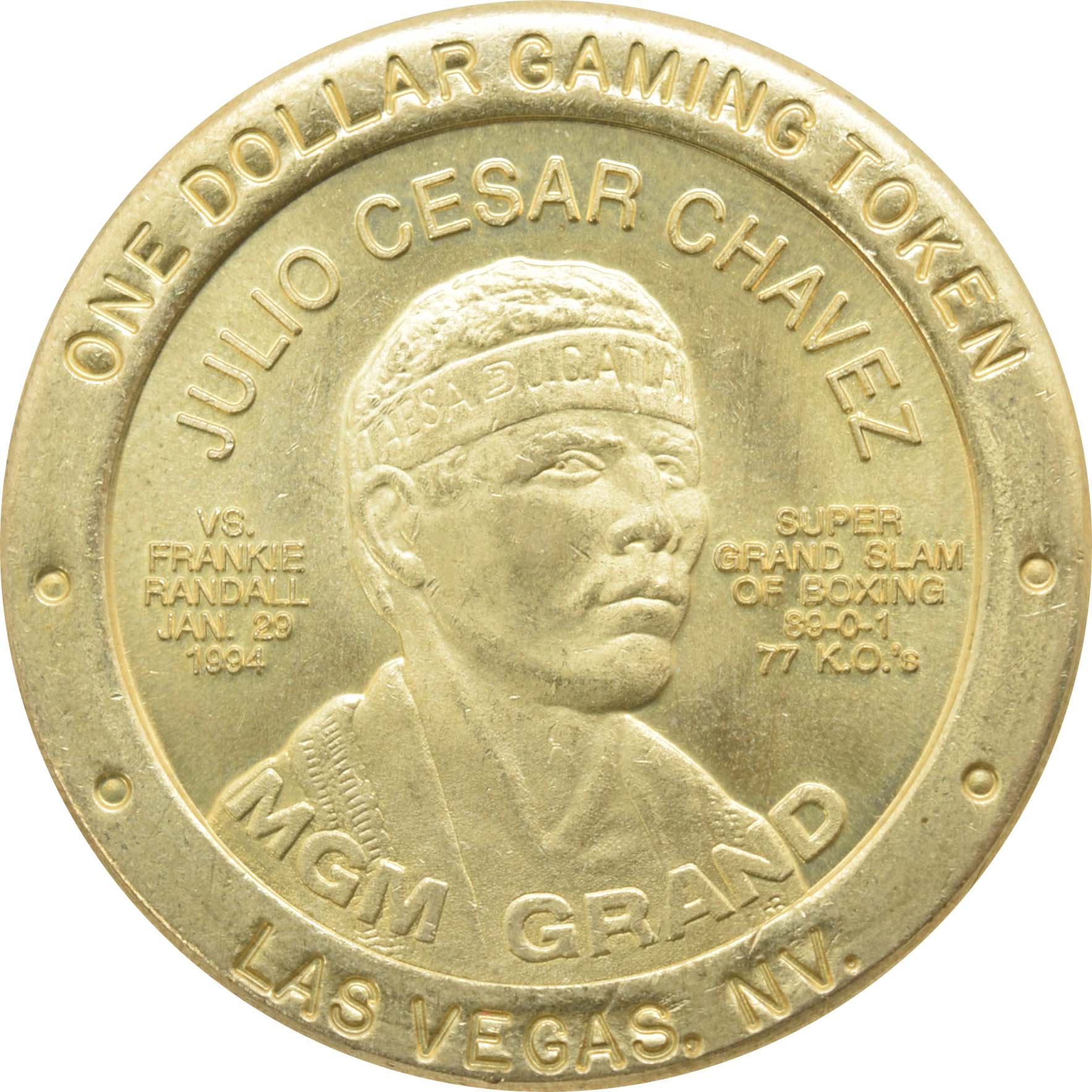 MGM Grand Casino Las Vegas Nevada $1 "Julio Cesar Chavez" Token 1994