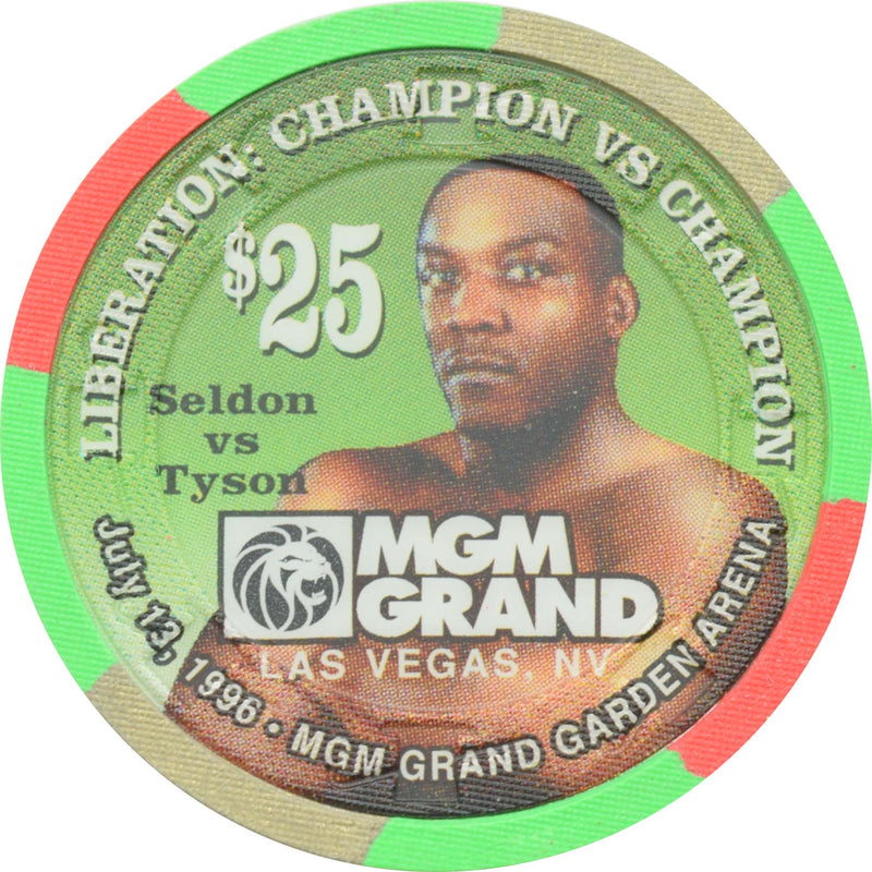 MGM Grand Casino Las Vegas Nevada $25 Chip Seldon vs Tyson 1996