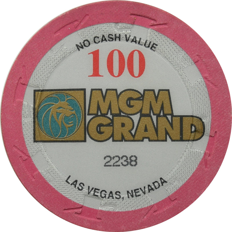 MGM Grand Casino Las Vegas Nevada $100 NCV Chip 1998 43mm