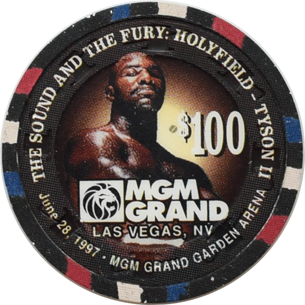 MGM Grand Casino Las Vegas Nevada $100 Tyson VS Holyfield June 28, 1997 Fight Chip