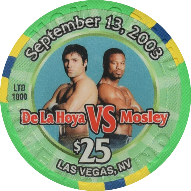 MGM Grand Casino Las Vegas Nevada $25 De La Hoya VS Mosley Fight Chip 2003