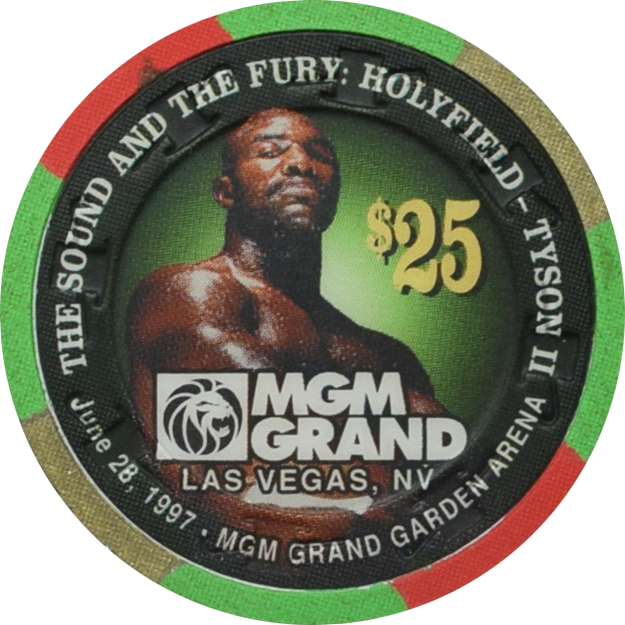 MGM Grand Casino Las Vegas Nevada $25 Tyson VS Holyfield June 28, 1997 Fight Chip