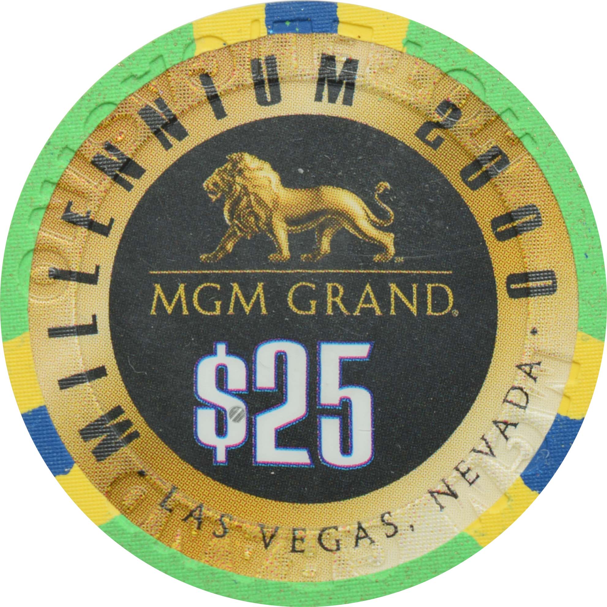 MGM Grand Casino Las Vegas Nevada $25 Millennium Chip 1999