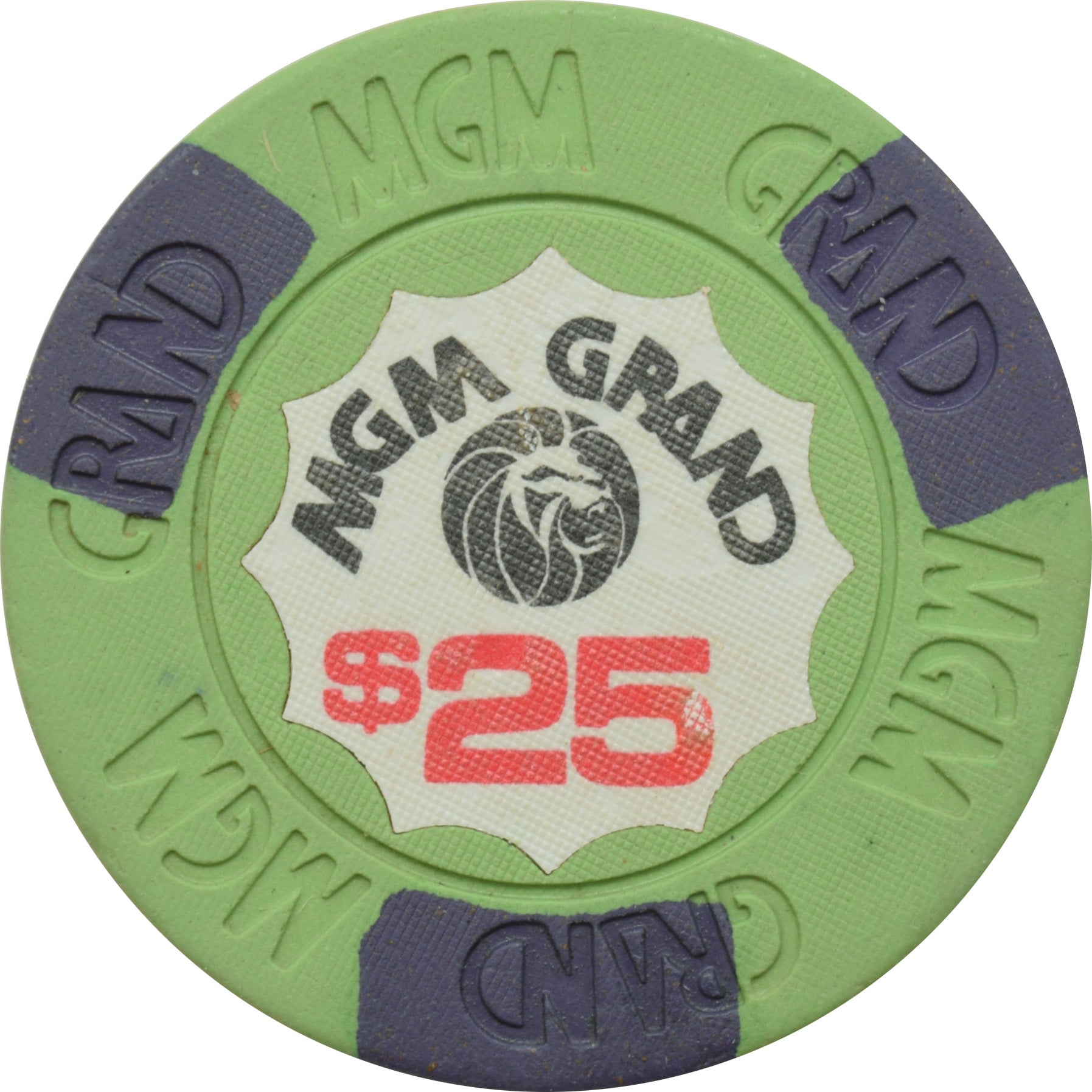 MGM Grand Casino Las Vegas Nevada $25 Chip 1980s