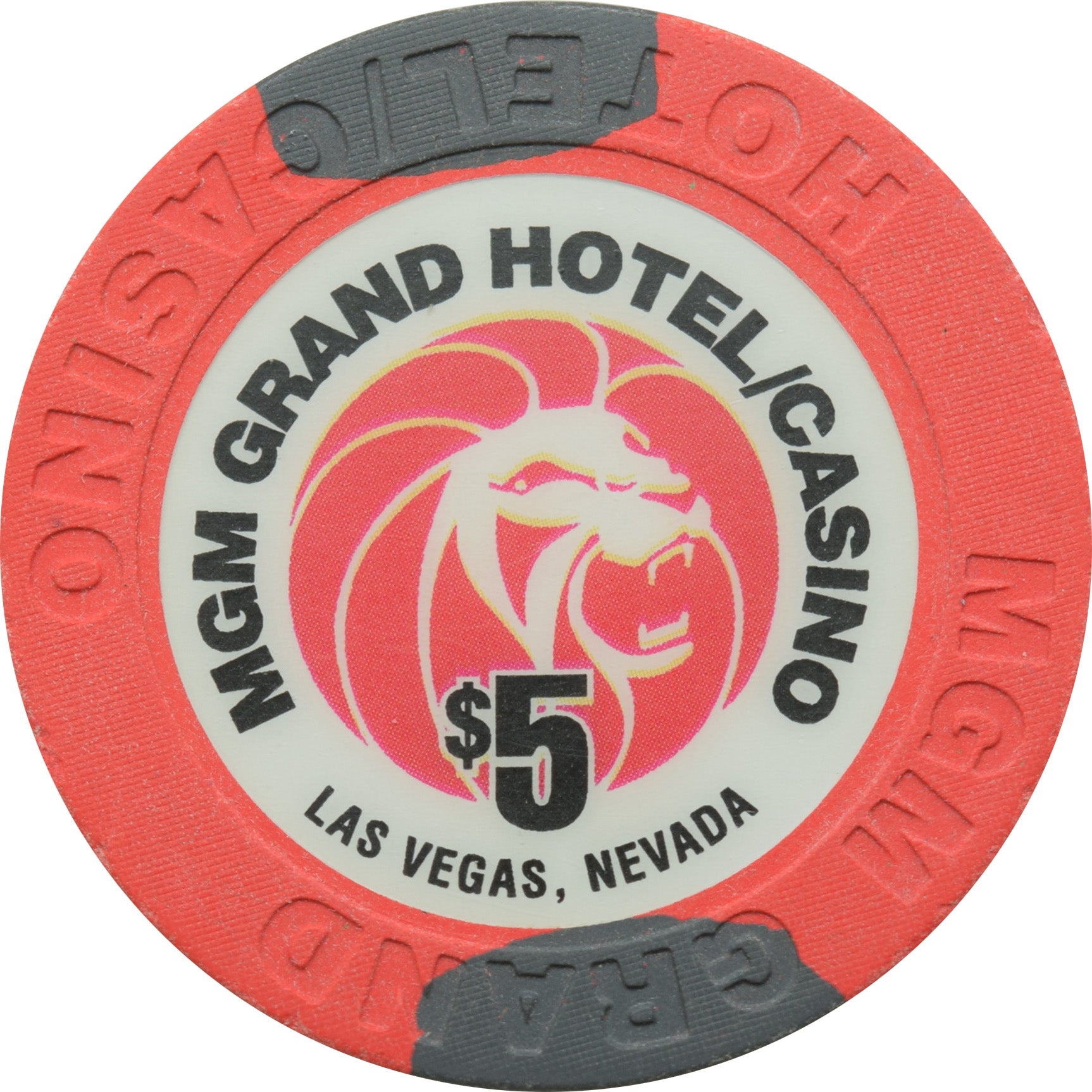 MGM Grand Casino Las Vegas Nevada $5 Chip 1996