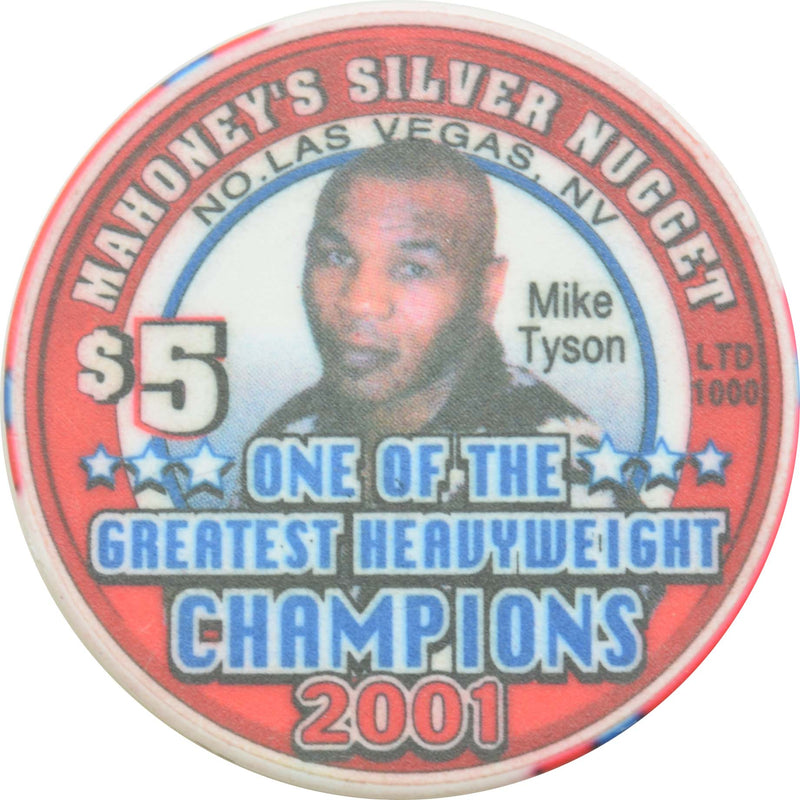 Mahoney's Silver Nugget Casino N. Las Vegas Nevada $5 Mike Tyson Chip 2001