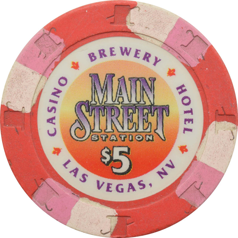 Main Street Station Casino Las Vegas Nevada $5 Chip 1996