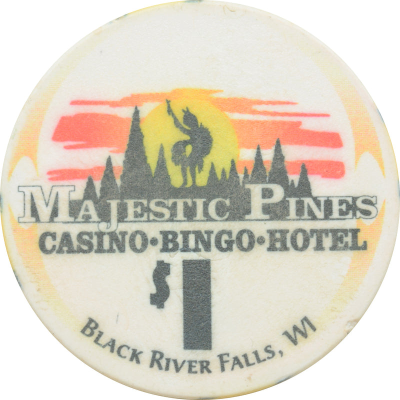 Majestic Pines Casino Black River Falls Wisconsin $1 Chip