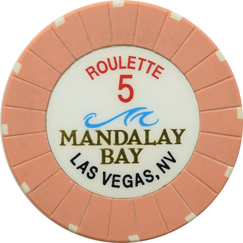 Mandalay Bay Casino Las Vegas Nevada Peach Roulette 5 Chip 1999